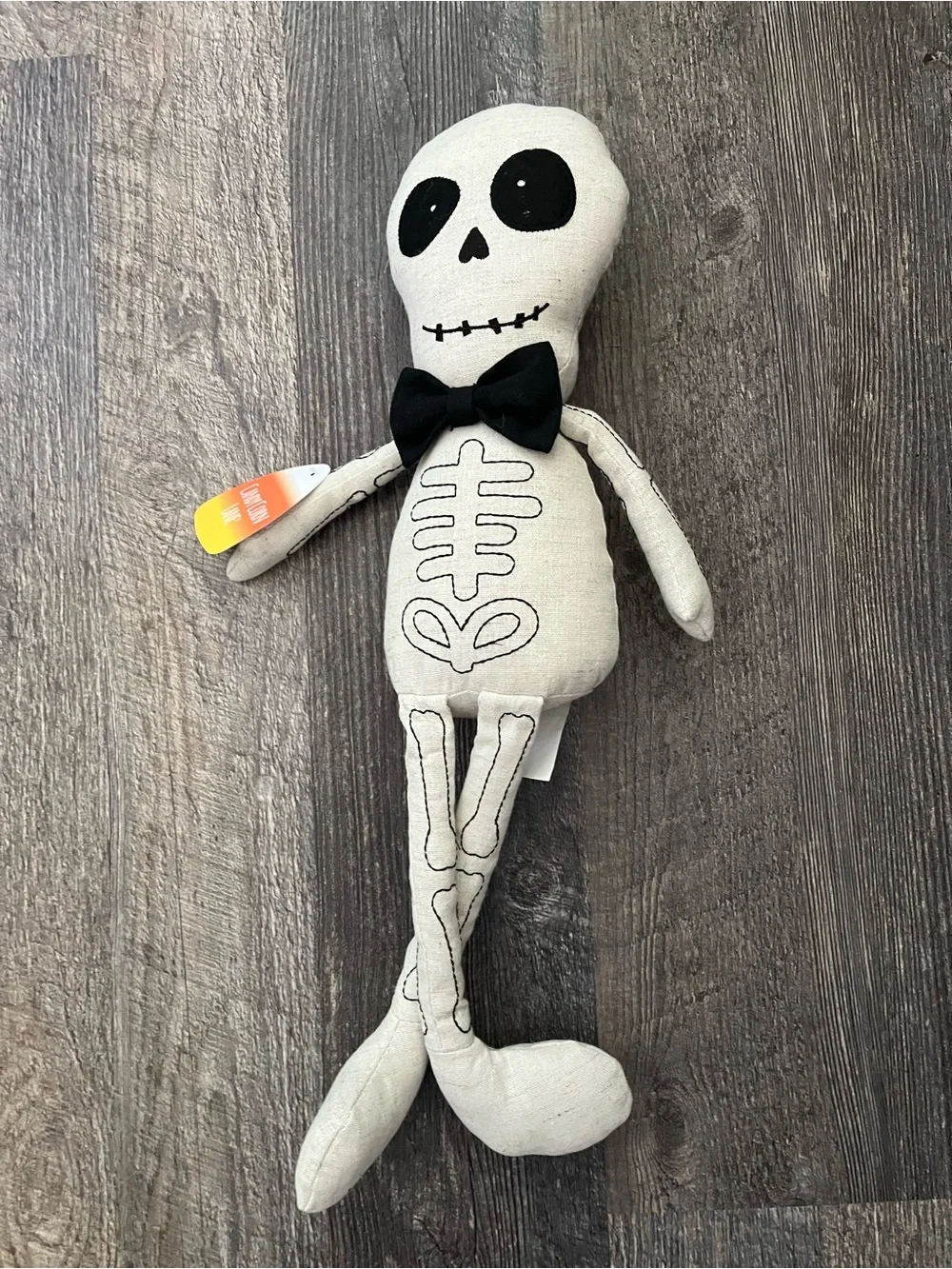 Candy Corn Lane! Oversized Plush Sitting Skelton! Hallloween decor!  Brand New!